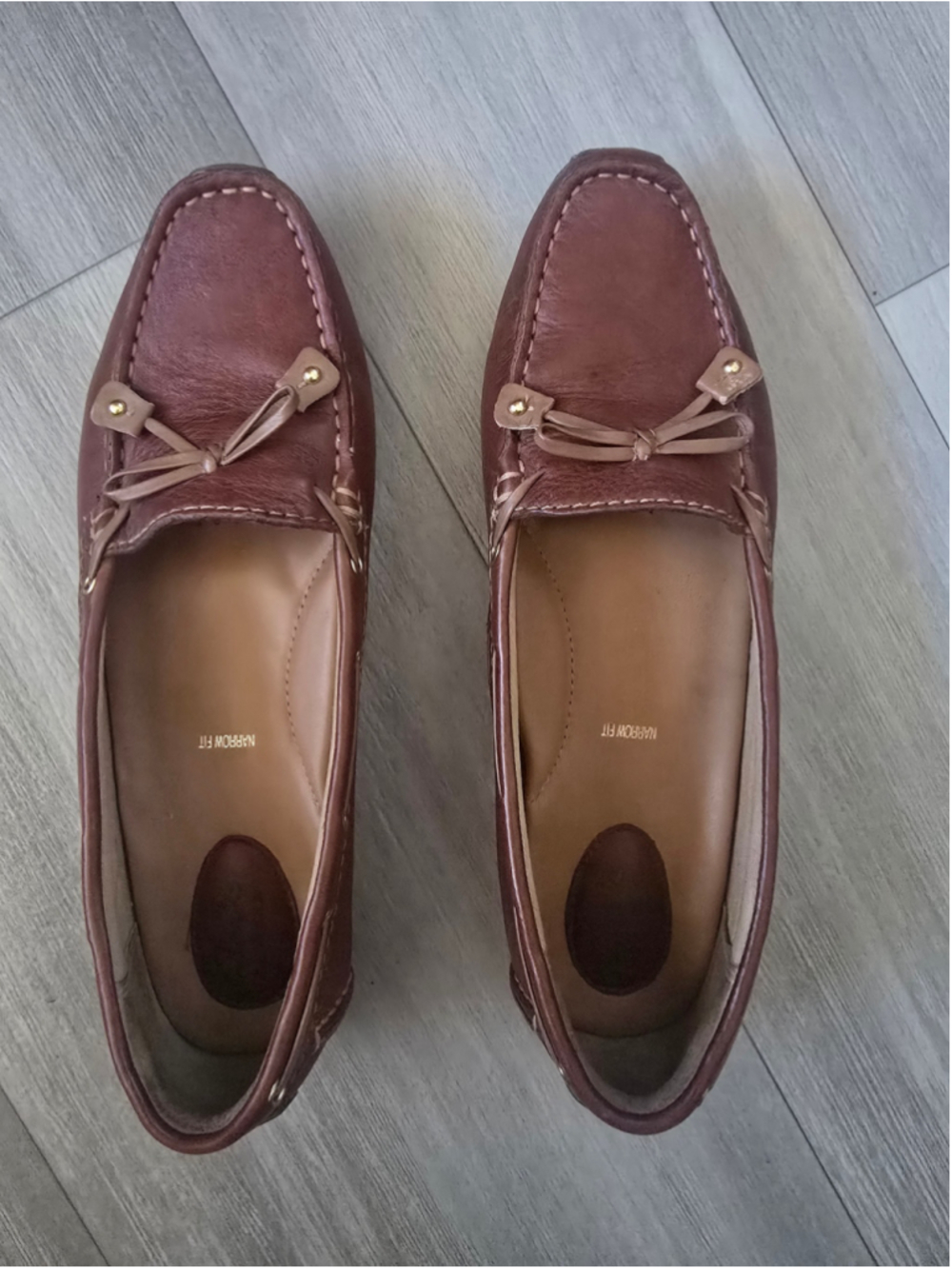 Clarks Brown Leather Driving Loafers Shoes Size 8 Narrow